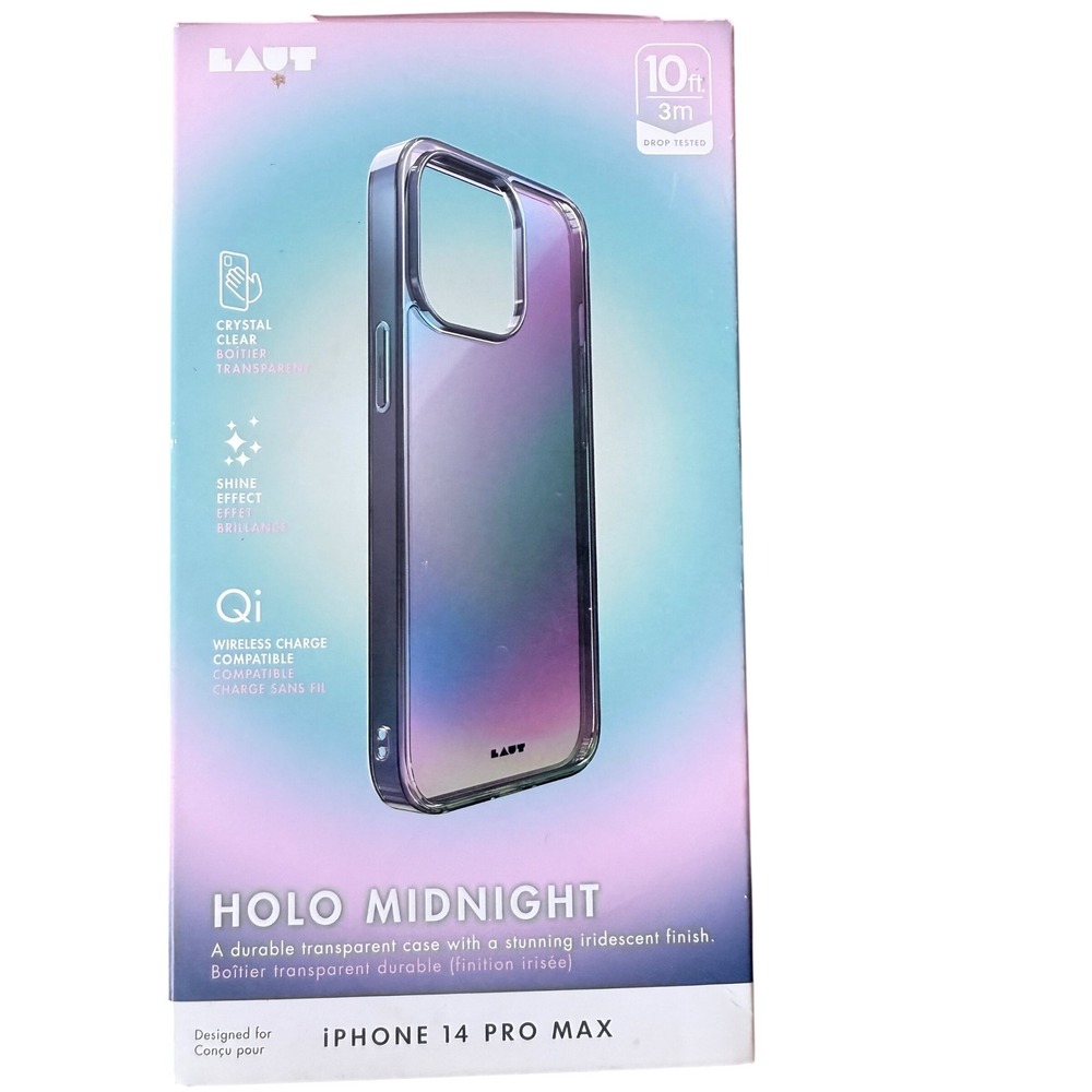 LAUT HOLO Midnight Iridescent Case for‎ iPhone 14 Pro Max 10ft Drop Tested NEW